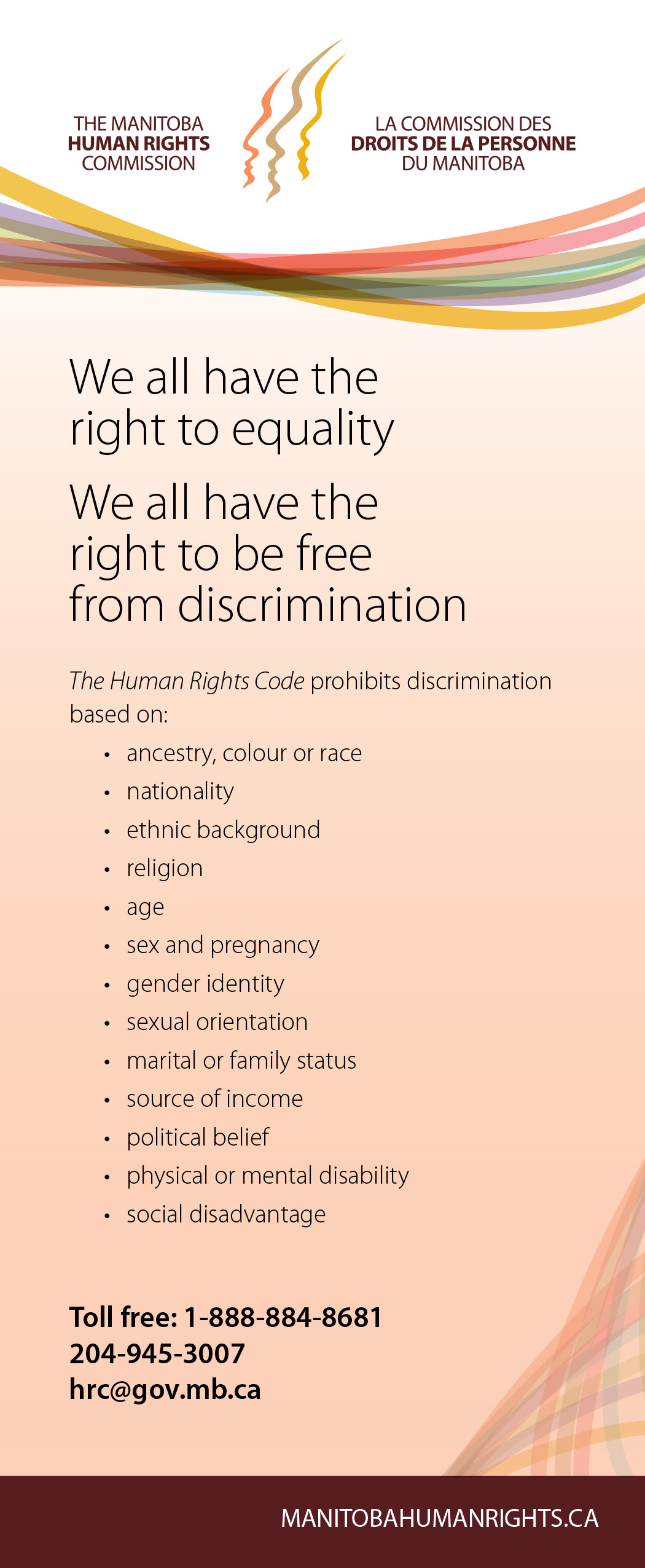 MHRC Info card to The Human Rights Code